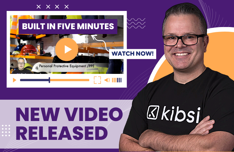 blog cover that shows the founder of Kibsi and a video next to him that reads built in five minutes new video released on a purple background